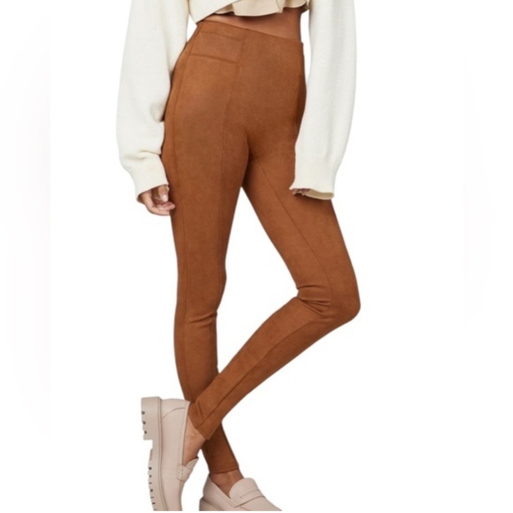 Spanx Faux Suede Leggings in Rich Caramel NWT